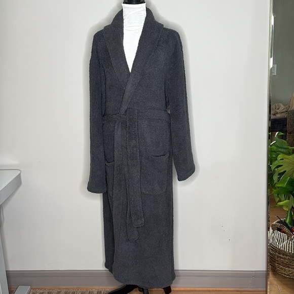 Barefoot Dreams CozyChic Long Sleeve Adult Robe in Navy Size 2 (Women's XL) - Picture 1 of 11
